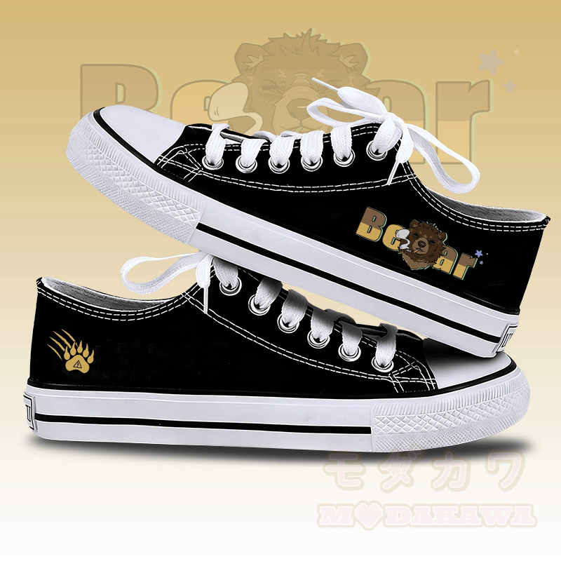 MODAKAWA Smoking Bear Graphic Low Top Schnürschuhe aus Canvas - Schwarz - 44 - image 1