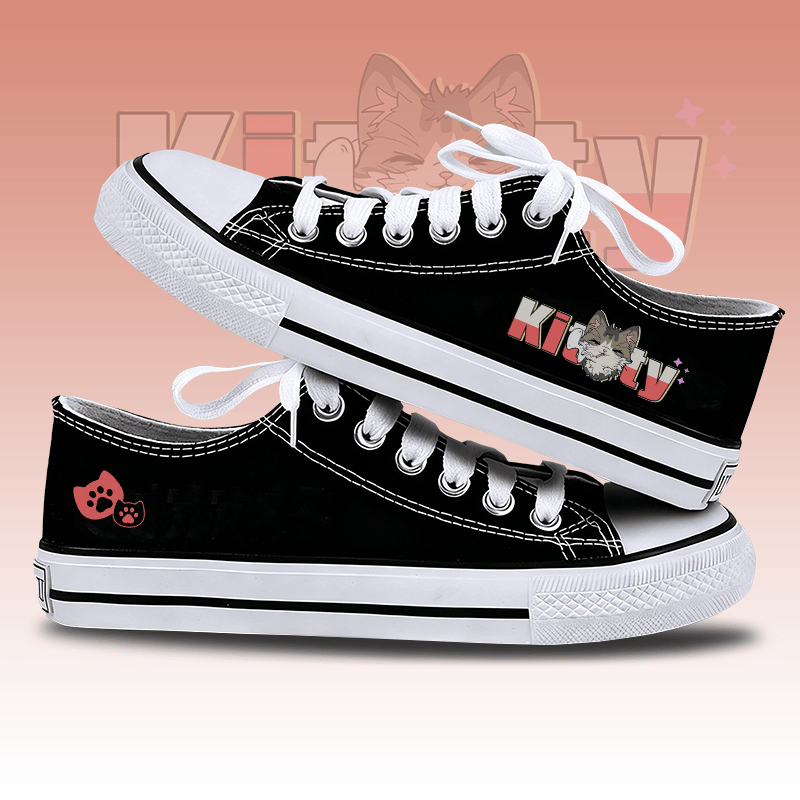 MODAKAWA Smoking Kitty Graphic Low Top Schnürschuhe aus Canvas - Black - 44 - image 1