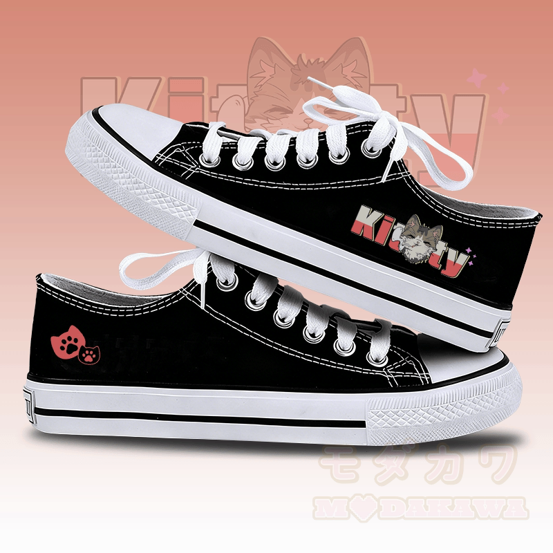 MODAKAWA Smoking Kitty Graphic Low Top Schnürschuhe aus Canvas - Schwarz - 44 - image 1