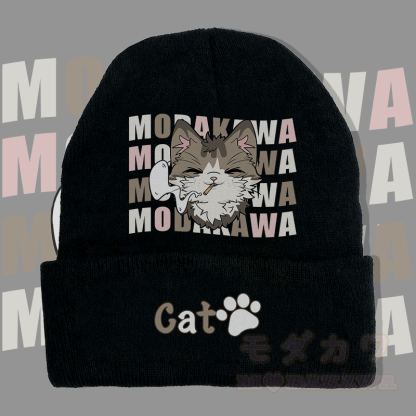 MODAKAWA Strickmütze mit Raucher-Kitty-Motiv - Schwarz - 36-60 cm - image 4