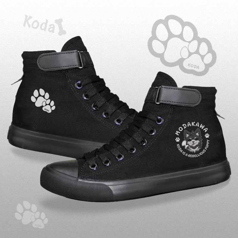MODAKAWA Koda Smoking Graphic High Top Canvas Schuhe - Black - 44 - image 1