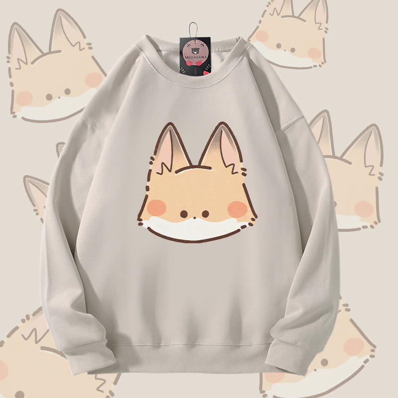 MODAKAWA Unisex-Sweatshirt mit niedlichem Fuchsmotiv - Light Beige - 5XL - image 1