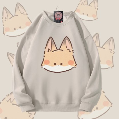 MODAKAWA Unisex-Sweatshirt mit niedlichem Fuchsmotiv - Light Beige - 5XL - image 1