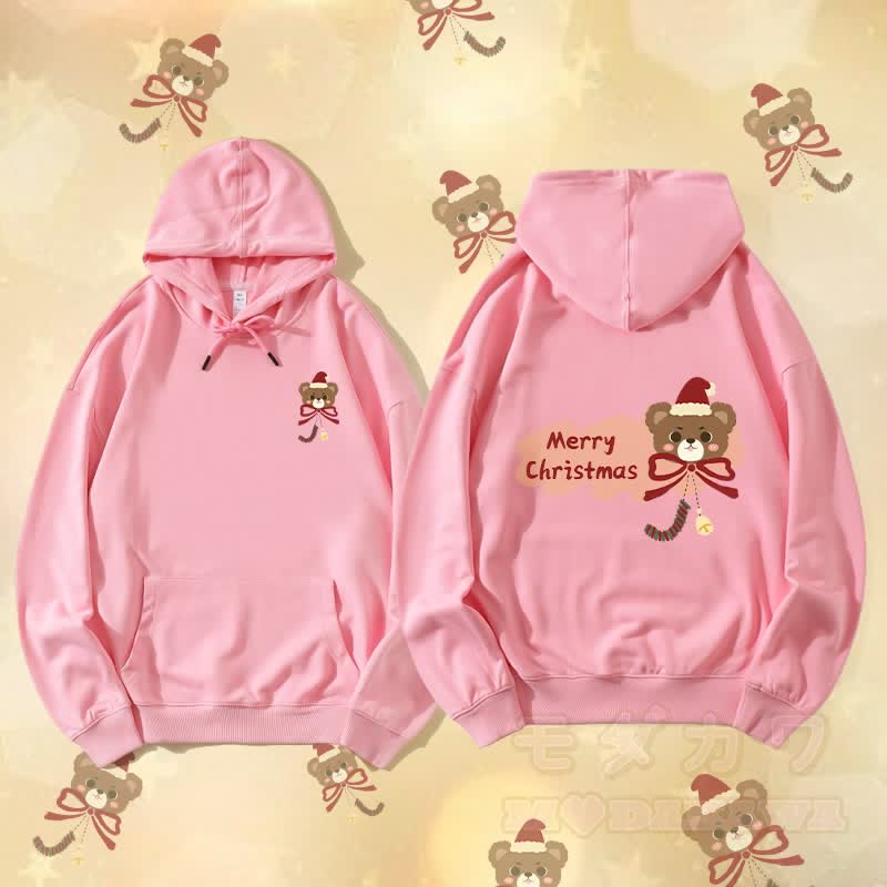 MODAKAWA Weihnachts-Bären-Grafik-Streetwear-Pullover-Hoodie - Rosa - 5XL - image 1