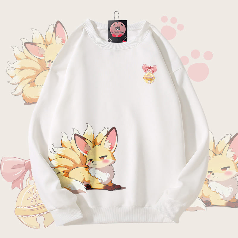 MODAKAWA Unisex-Sweatshirt mit frechem neunschwänzigem Fuchs-Motiv - White - 5XL - image 3