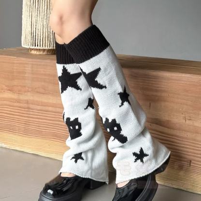 Wende-Beinwärmer aus Strick mit Katzenblumenmuster - image 6