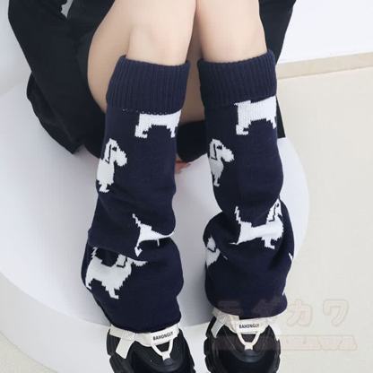 Wende-Beinwärmer aus Welpenstrick - Purpurblau - Einheitsgröße - image 2