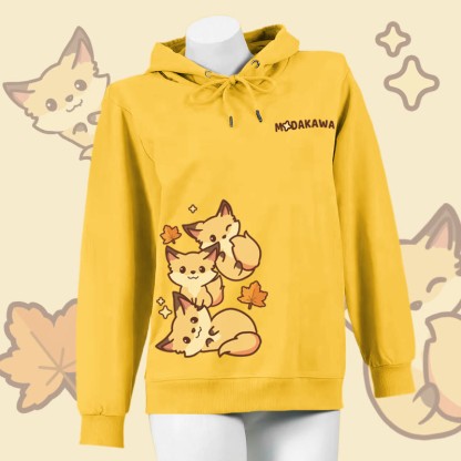 Kapuzenpullover aus Baumwolle mit Fuchs-Buchstabenprint und Seitentaschen - Yellow - 4XL - image 3