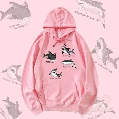 MODAKAWA Streetwear-Pullover-Hoodie mit Hai-Motiv - Rosa - 5XL - image 2