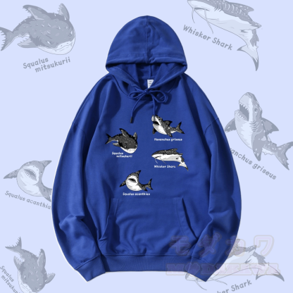 MODAKAWA Streetwear-Pullover-Hoodie mit Hai-Motiv - Blau - 5XL - image 1