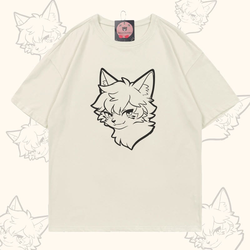 MODAKAWA Cat Boy Grafik-T-Shirt - Beige - 5XL - image 2