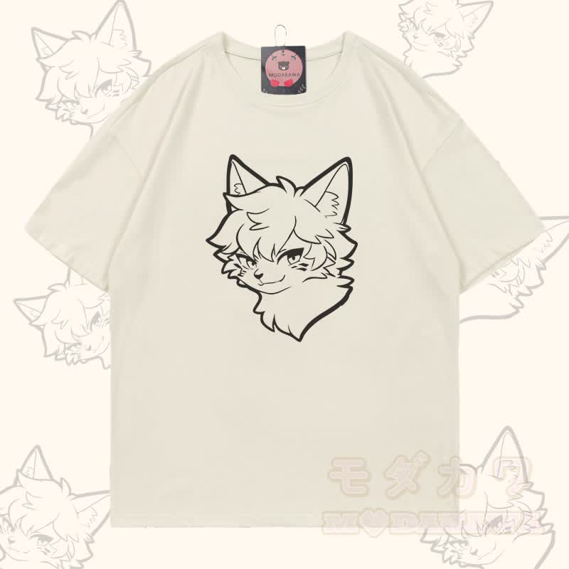 MODAKAWA Cat Boy Grafik-T-Shirt - Beige - 5XL - image 2