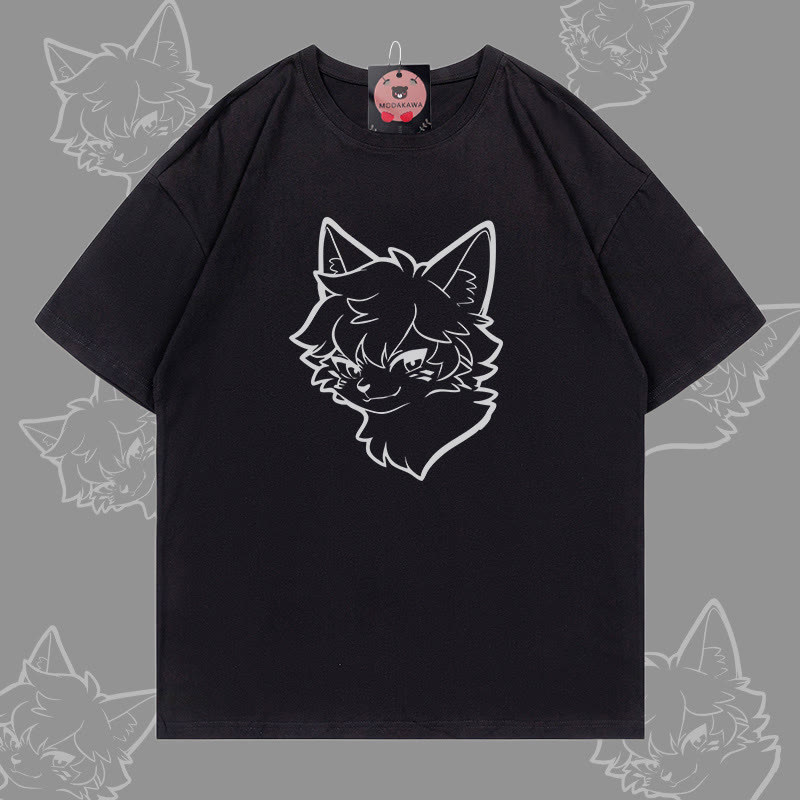 MODAKAWA Cat Boy Grafik-T-Shirt - Black - 5XL - image 1