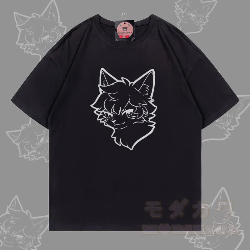 MODAKAWA Cat Boy Grafik-T-Shirt - Schwarz - 5XL - image 1