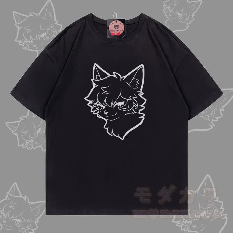 MODAKAWA Cat Boy Grafik-T-Shirt - Schwarz - 5XL - image 1