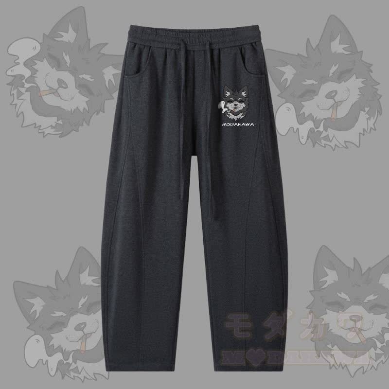 MODAKAWA Koda Smoking Puppy Graphic Herren-Unterhose mit Kordelzug - Dunkelgrau - 4XL - image 1