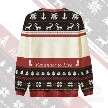 MODAKAWA REMINDER TO LIVE Weihnachtspullover mit Katzenmotiv (Cat In Hat) - image 2