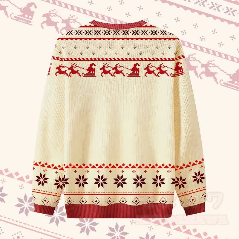 MODAKAWA FROHE WEIHNACHTEN Pullover mit rotem Panda-Motiv - image 2