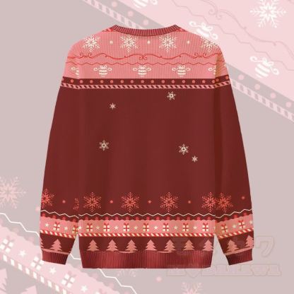 MODAKAWA REMINDER TO LIVE Katzenreitendes Rentier Weihnachtspullover mit Grafik - image 4