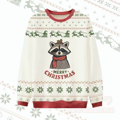 MODAKAWA FROHE WEIHNACHTEN Pullover mit rotem Panda-Motiv - Weiß - 4XL - image 3