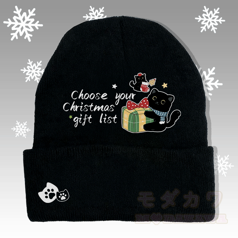 MODAKAWA Weihnachtsstrickmütze mit schwarzem Katzenmotiv - Schwarz - 36-60 cm - image 4