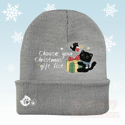 MODAKAWA Weihnachtsstrickmütze mit schwarzem Katzenmotiv - Grau - 36-60 cm - image 2