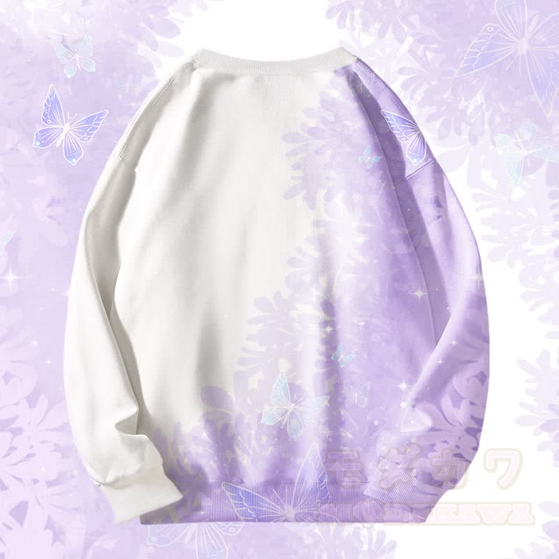 MODAKAWA Unisex-Sweatshirt mit Schmetterlings-Farbverlauf und Allover-Print - image 2