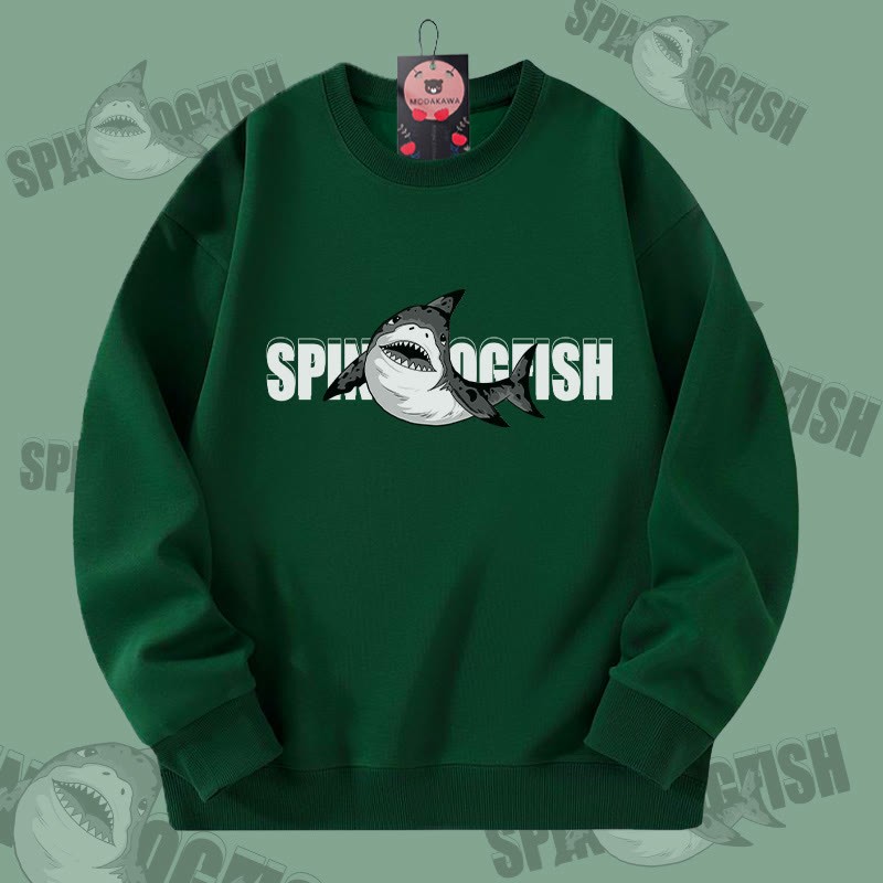 MODAKAWA Unisex-Sweatshirt mit Dornhai-Motiv - Dark Green - 5XL - image 1