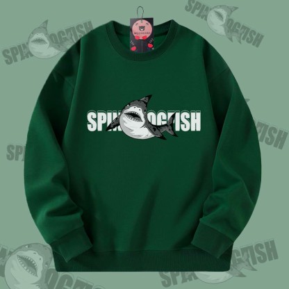 MODAKAWA Unisex-Sweatshirt mit Dornhai-Motiv - Dark Green - 5XL - image 1