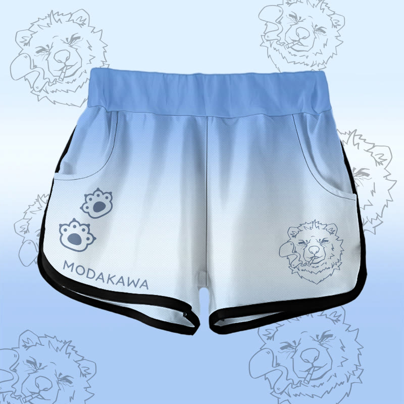 MODAKAWA Smoking Bear Gradient Shorts - Blue - 5XL - image 1