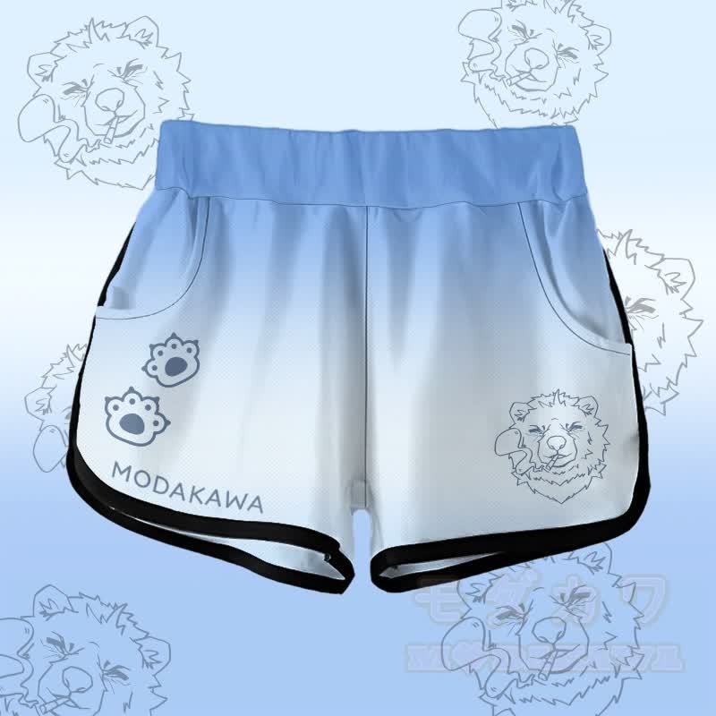 MODAKAWA Smoking Bear Gradient Shorts - Blau - 5XL - image 1