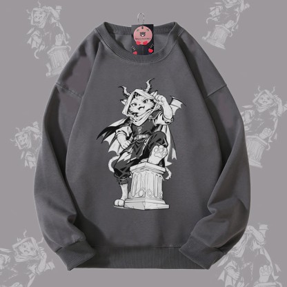 MODAKAWA Unisex-Sweatshirt mit Katzenmotiv „Dark Knight“ - Dark Grey - 5XL - image 1