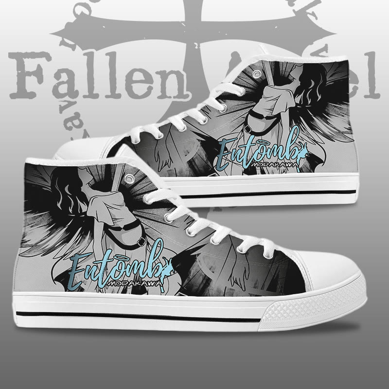 MODAKAWA ENTOMB Fallen Angel Graphic High Top Canvas Schuhe - White - 44 - image 2