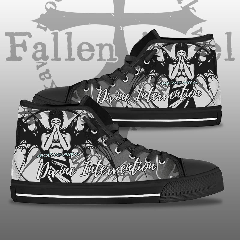 MODAKAWA DIVINE INTERVENTION High-Top-Sneaker mit schwarzem Flügelengel-Motiv - Black - 44 - image 2