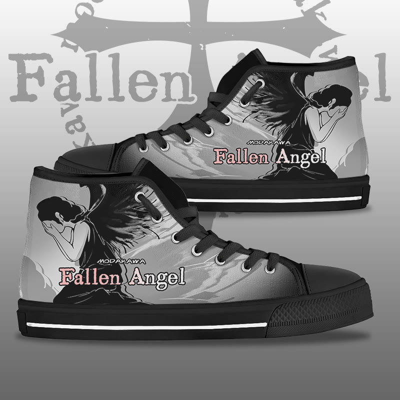 MODAKAWA Fallen Angel Graphic High Top Canvas Schuhe - Black - 44 - image 2