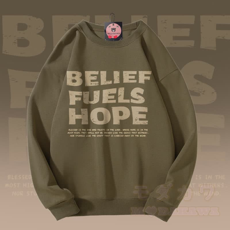 MODAKAWA GLAUBE BUELS HOPE Grafik Unisex Sweatshirt - Dunkelkhaki - 5XL - image 3