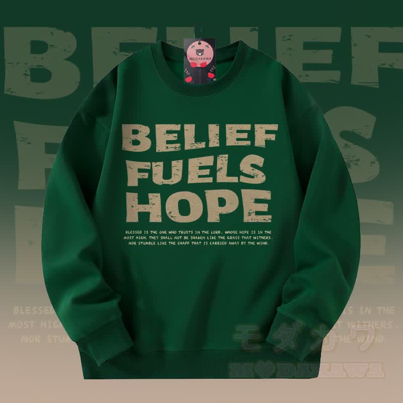 MODAKAWA GLAUBE BUELS HOPE Grafik Unisex Sweatshirt - Dunkelgrün - 5XL - image 1