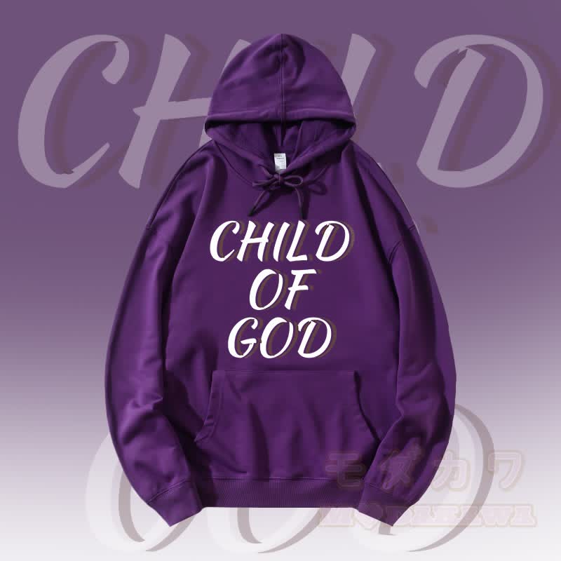 MODAKAWA CHILD OF GOD Grafik-Streetwear-Pullover-Hoodie - Dunkelviolett - 5XL - image 2