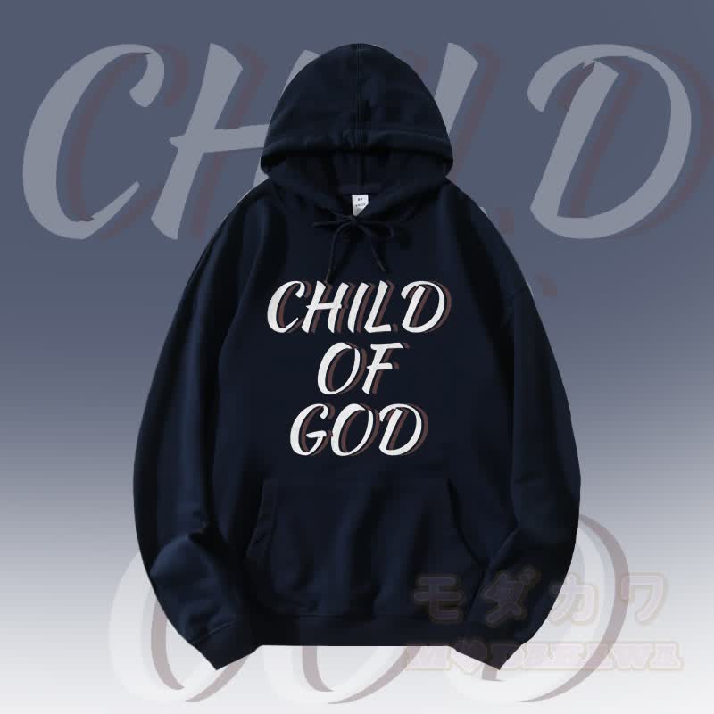 MODAKAWA CHILD OF GOD Grafik-Streetwear-Pullover-Hoodie - Purpurblau - 5XL - image 1