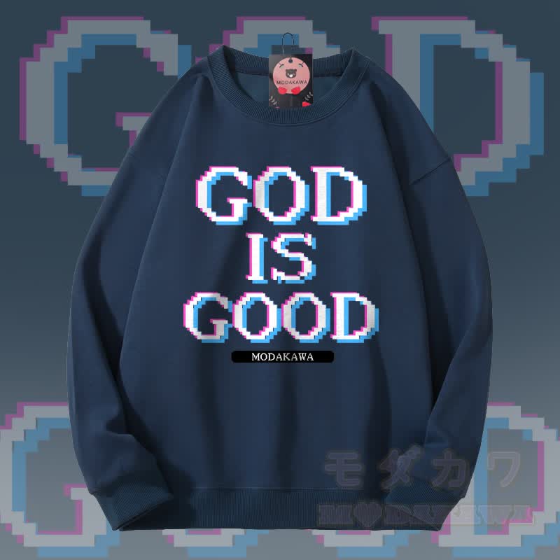 MODAKAWA GOD IS GOOD Grafik Unisex Sweatshirt - Purpurblau - 5XL - image 1