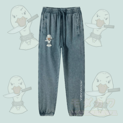 MODAKAWA Jogginghose mit Goose-und-Messer-Motiv im Vintage-Look - Grün - 2XL - image 1