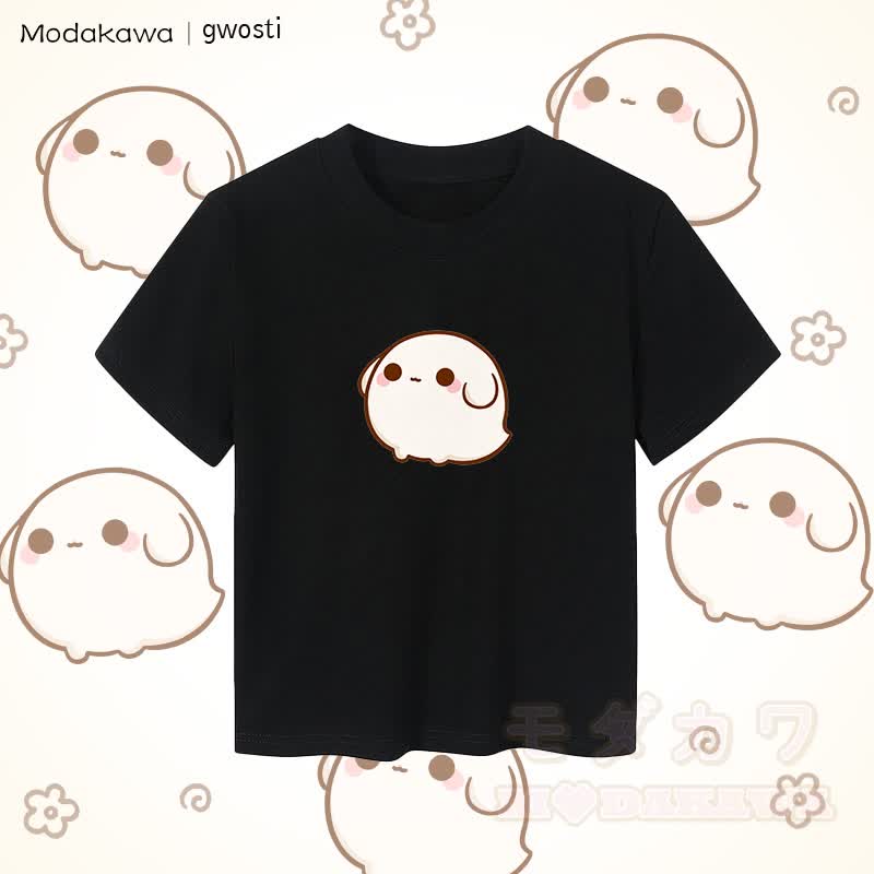 MODAKAWA X gwosti Gwosti Graphic Damen Cropped T-Shirt 92% gekämmte Baumwolle - Schwarz - XL - image 2