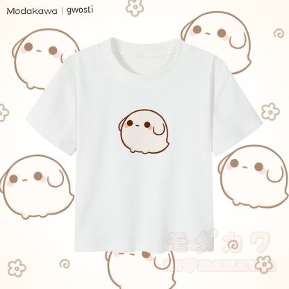 MODAKAWA X gwosti Gwosti Graphic Damen Cropped T-Shirt 92% gekämmte Baumwolle - Weiß - XL - image 1