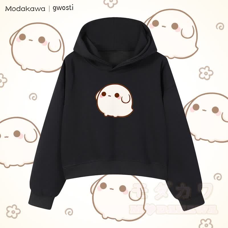MODAKAWA X gwosti Gwosti Graphic Cropped Cotton Hoodie - Schwarz - 3XL - image 1