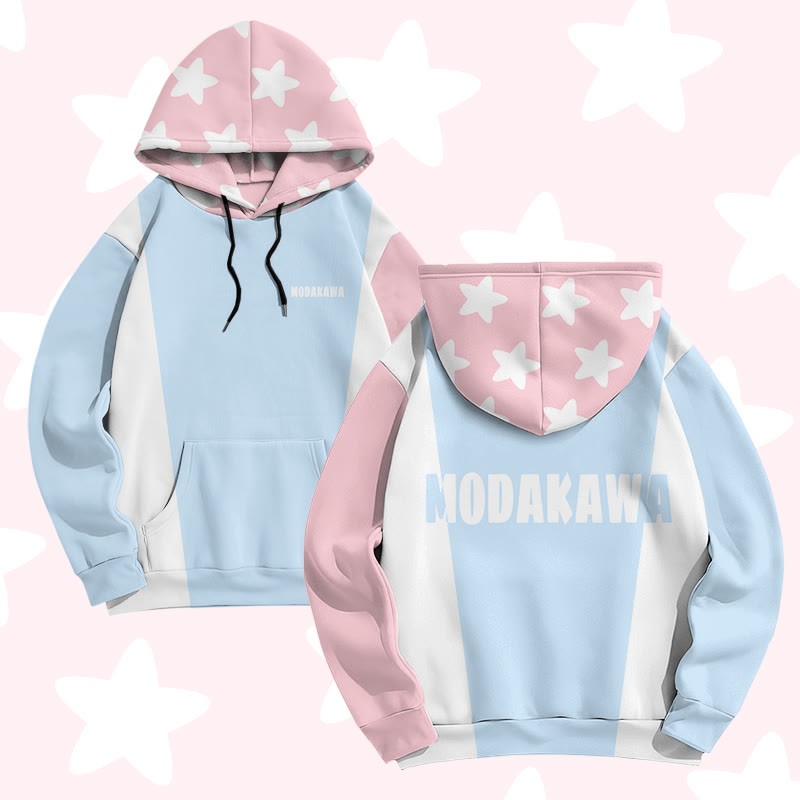 MODAKAWA Pullover-Hoodie mit Farben -Sternenmuster und Allover-Print - image 1