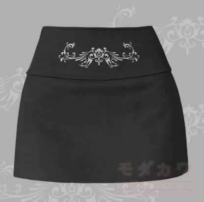 MODAKAWA Minirock mit Flügel-Totem-Grafik und Schlitz - Schwarz - XL - image 1