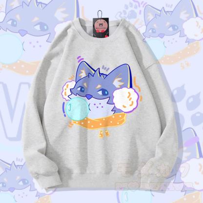 MODAKAWA Bubble Wolf Graphic Unisex Sweatshirt - Grau - 5XL - image 2