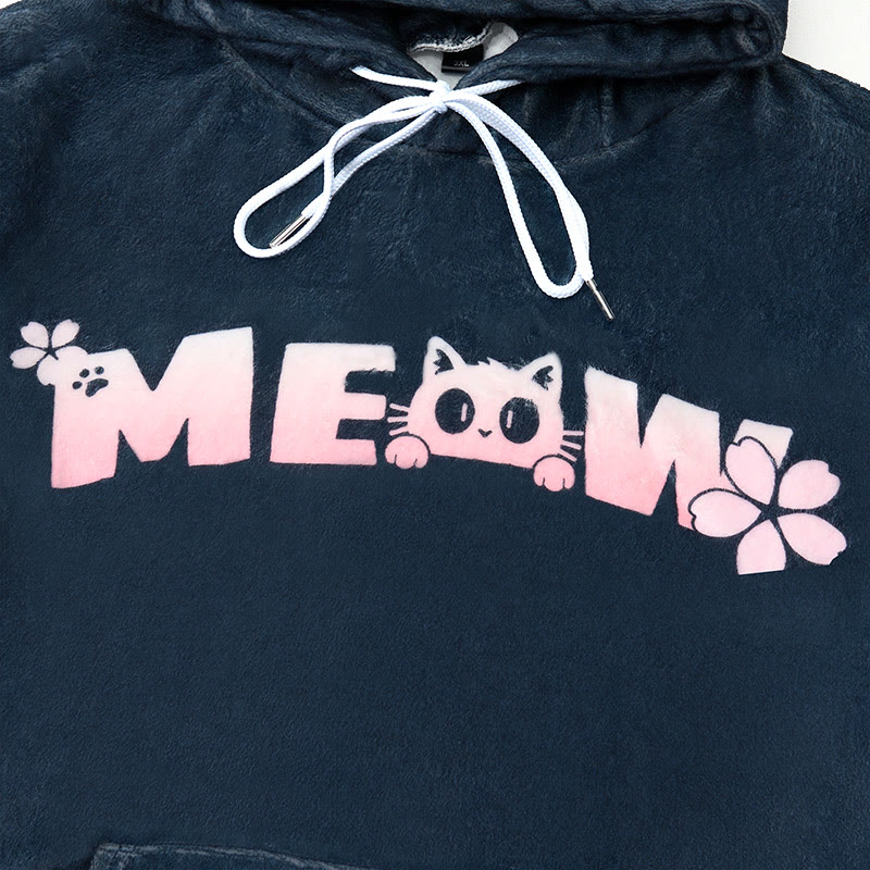 MODAKAWA MEOW Sakura Katzen-Plüschhoodie mit Hasenohren - image 4