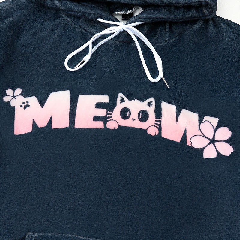 MODAKAWA MEOW Sakura Katzen-Plüschhoodie mit Hasenohren - image 4