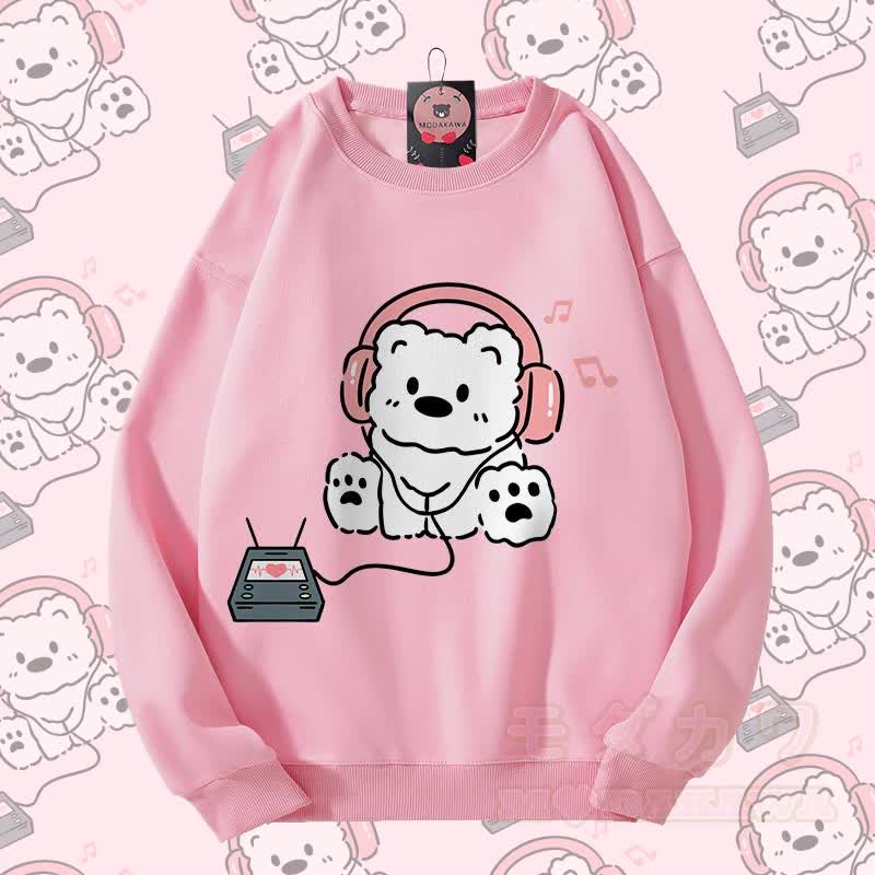 MODAKAWA Kopfhörer Bär Grafik Partner-Sweatshirt Unisex - Rosa - 5XL - image 6